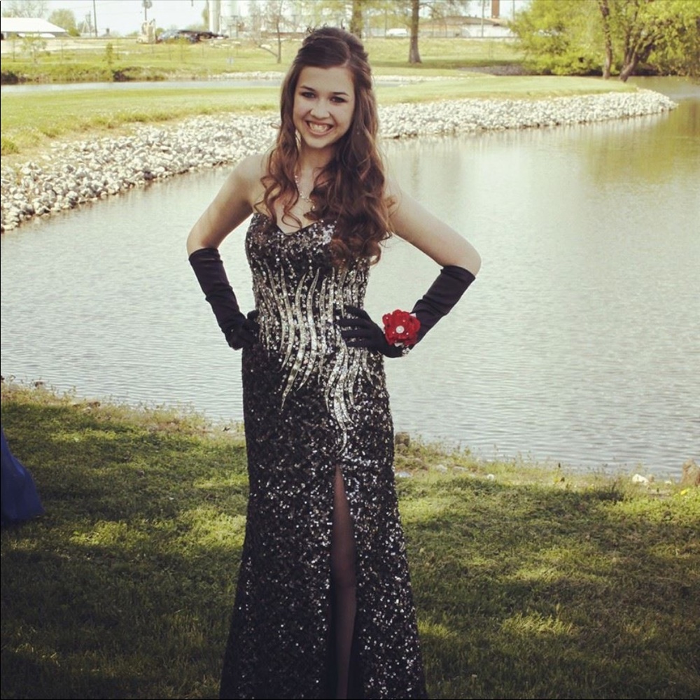 Black & Silver Sequin Dress
